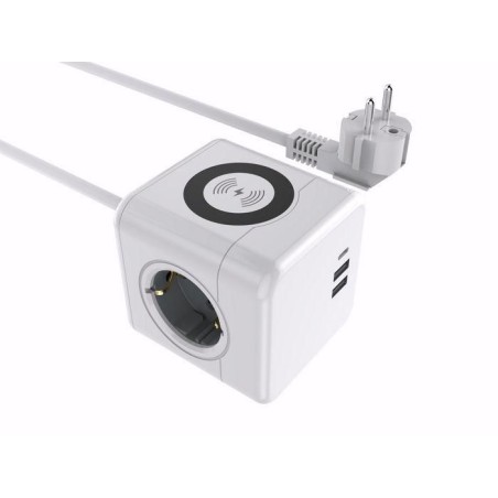 "MicroConnect Power Cube with Wireless - Efficient, Multifunctional Charging | Model: MC-CUBE015WIC"